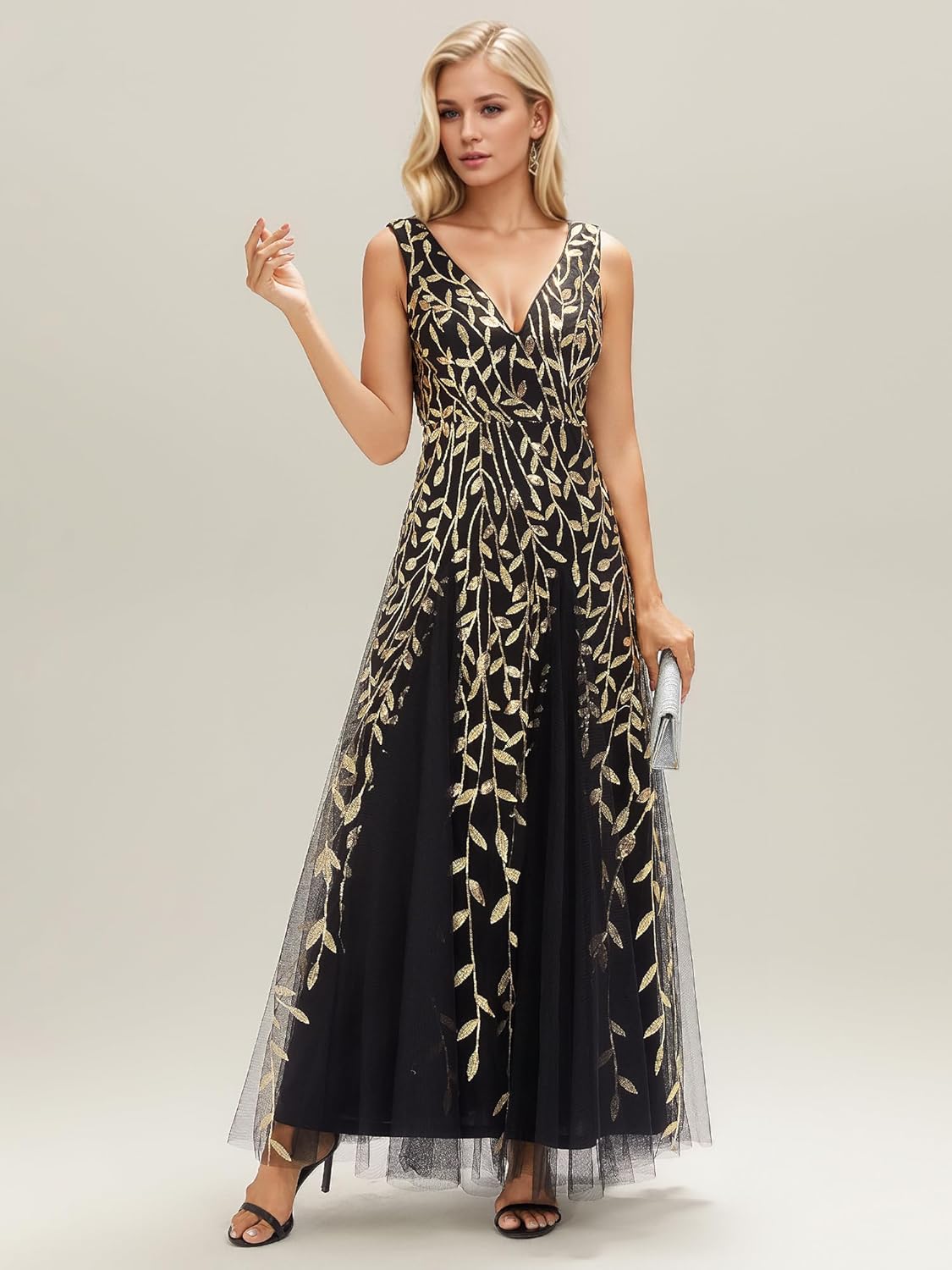 Ever-Pretty Women's Sequin Sleeveless V-Neck Formal Dresses Sexy Empire Waist Evening Gown Prom Dress 2026 - Image 4