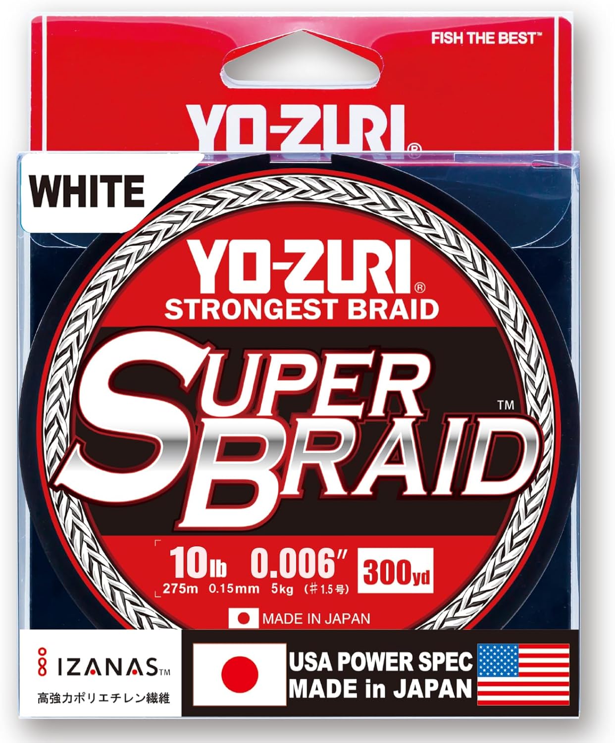 Yo-Zuri YZ-SB-10LB-WH-300YD: Super Braid White 10Lb 300Yd, White