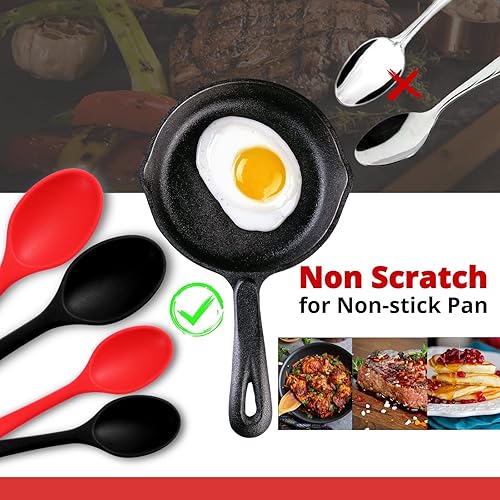 Miniatura 4 de 4 cucharas de silicona antiadherentes resistentes al calor, cuchara grande de silicona para servir, cucharas para utensilios de cocina, hornear,