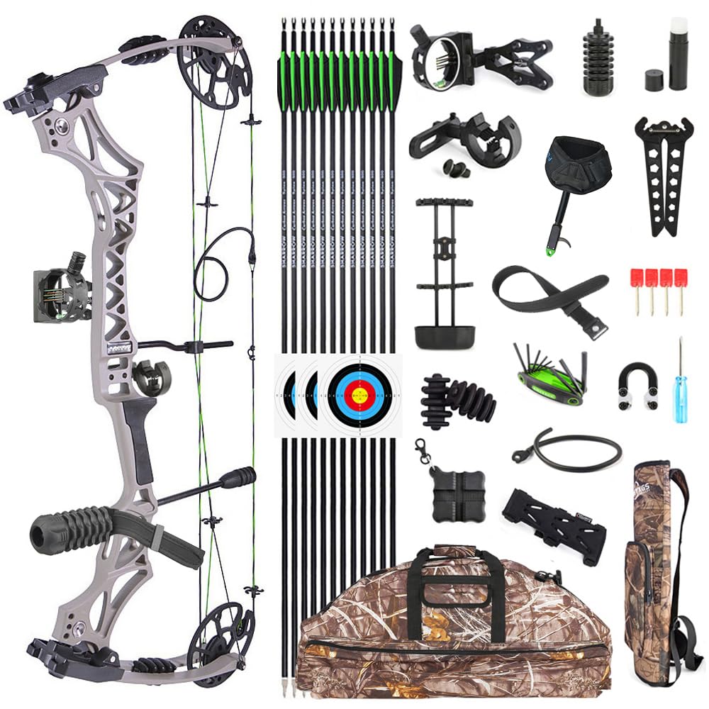 Arc à Poulies Compound SHARROW 40Lbs Réglable - Kit Chasse Et Tir Avec Accessoires