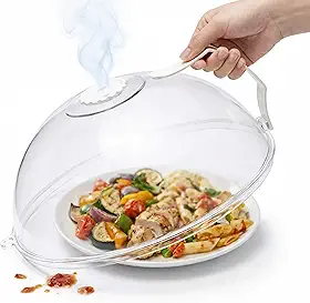 Tampa Protetora para Alimentos com Alça, Transparente, Livre de BPA, Cúpula para Micro-ondas