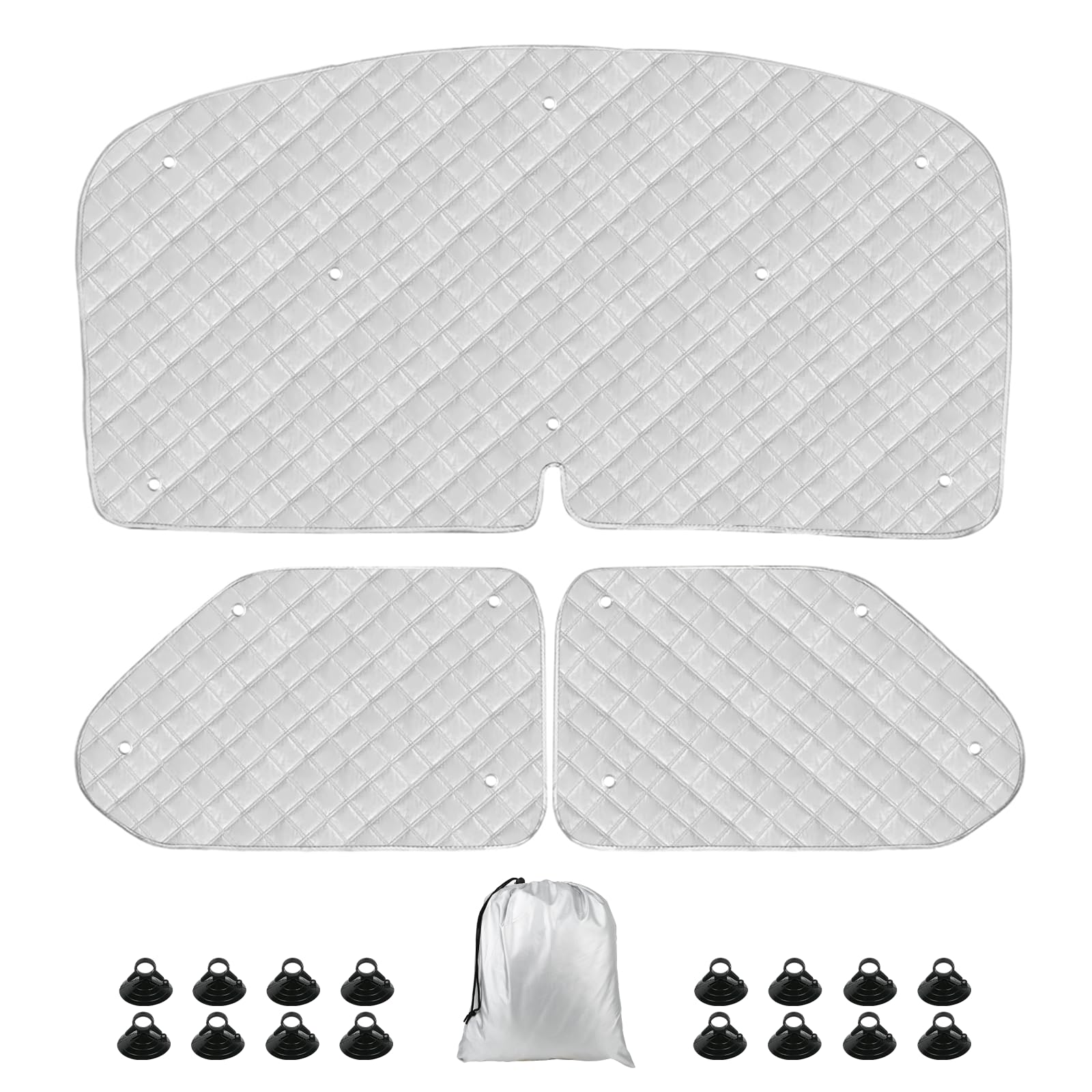 Parasole Per VW T5 T6 | Set 3 Pezzi (Parabrezza E Finestrini) | 100% Oscurante | Isolante Termico