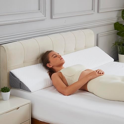 Cabecero de almohada de cuña tamaño matrimonial, soporte ergonómico para dormir, poscirugía, alivio del reflujo ácido y más, espuma viscoelástica