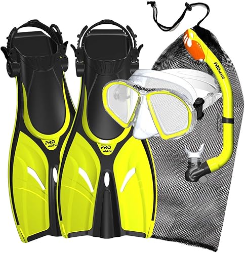 Promate Youth Snorkel juego de antiparras y patas de rana