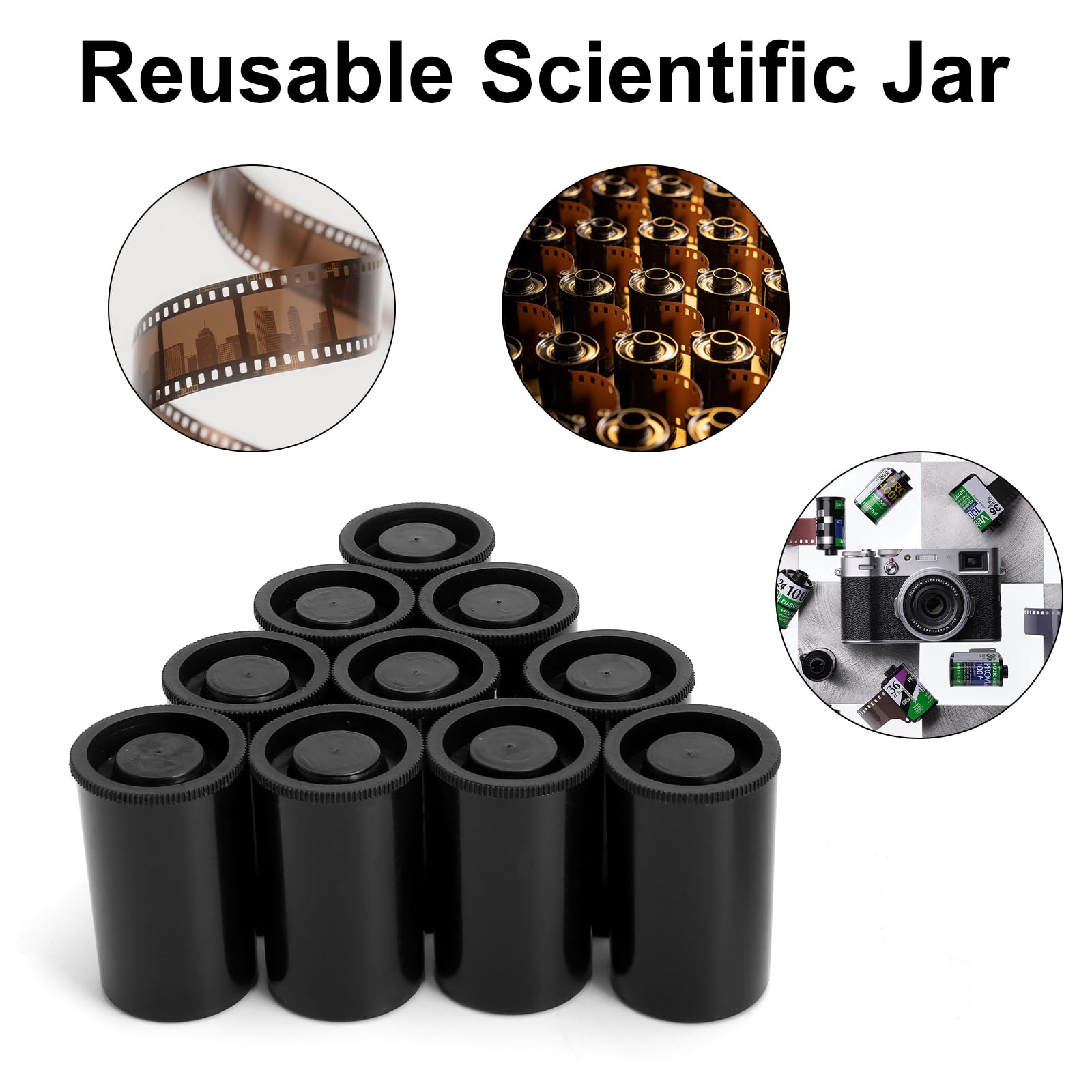 Boite Pellicule avec Couvercle 30 Pièces Noir, Boite Pellicule Plastique Rangement, Boite Pellicule Film 35mm, Petite Boite Plastique avec Couvercle pour Rangement Petites Pièces DIY
