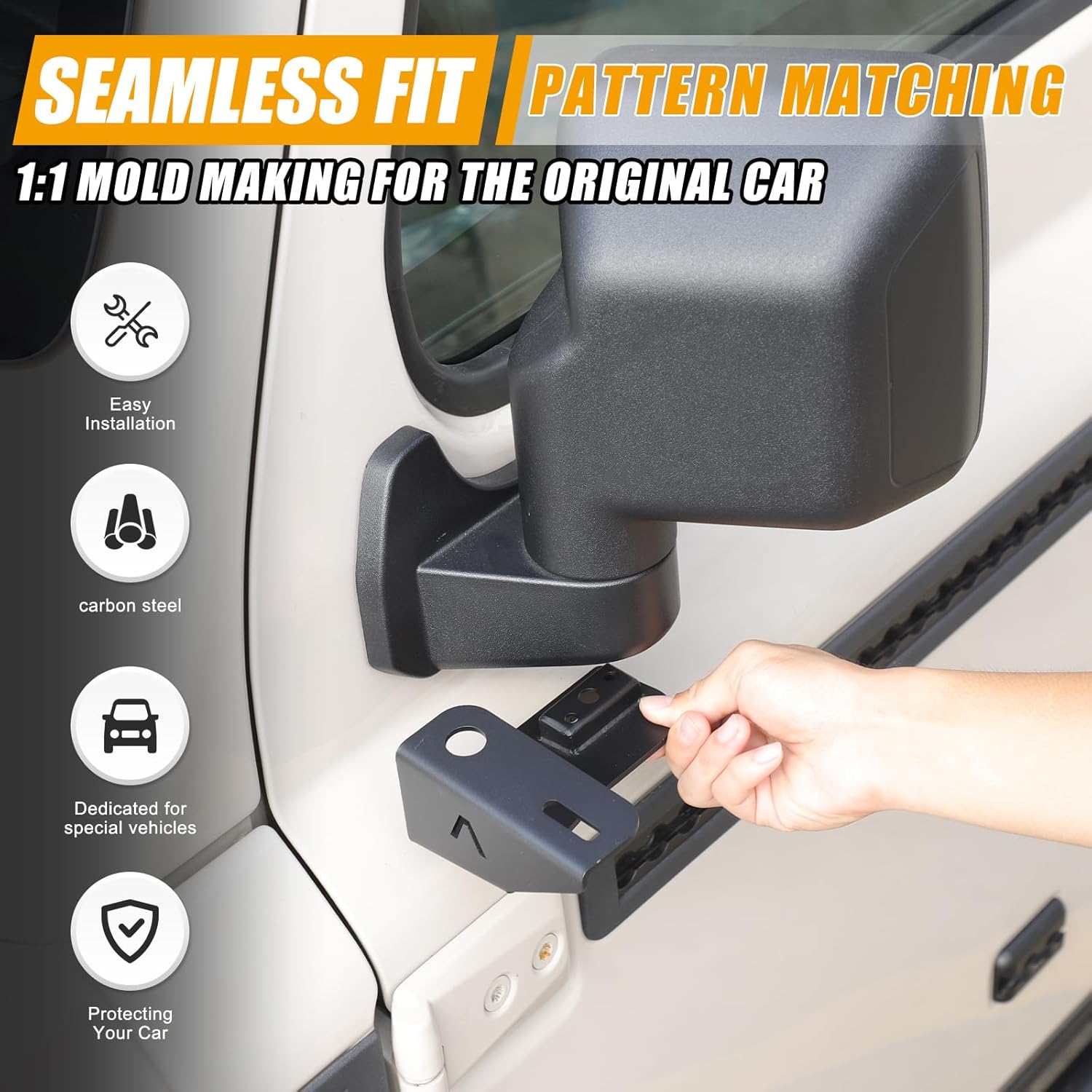 Rearview Mirror Light Bracket Compatible with INEOS Grenadier 2022-2025 A Pillar Mirror Ditch Auxiliary Offroad Work LED Light Pod Mounting Bracket Accessories (Left)