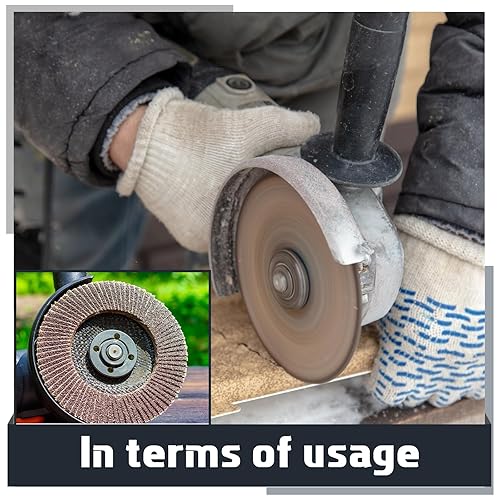 Miniatura 5 de Landhoow 80 unidades de disco de aleta de 4 1/2 pulgadas amoladora angular disco de lijado 40 60 80 120 discos de alúmina de grano para acero