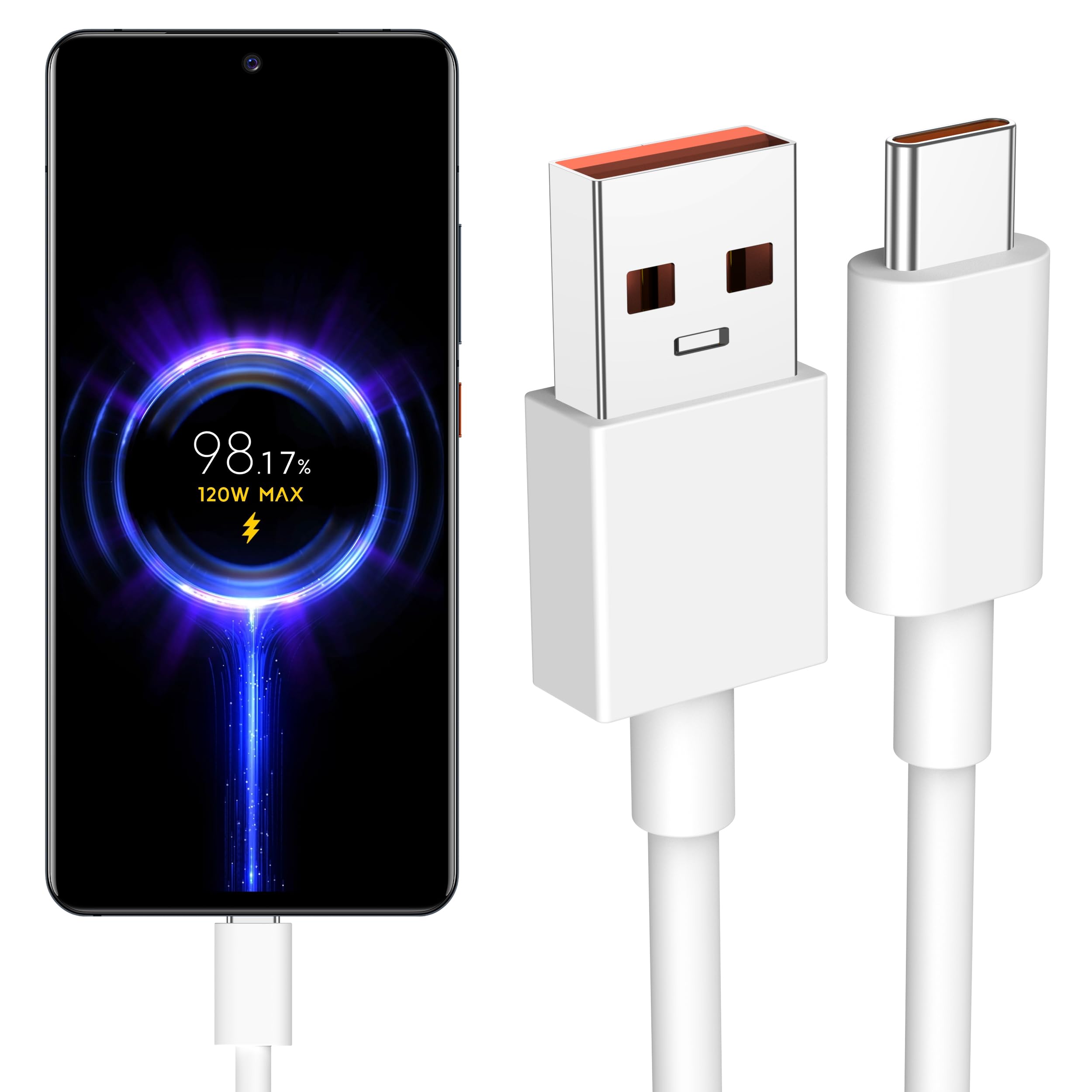 Oumida 120W Kabel USB C (Kompatybilny z 33W/67W) Dla Xiaomi Redmi Note 14/13/12/11s/11/13 Pro/8 9 Pro 9T; Xiaomi mi 13/14/12T/11T Pro/11 Lite/10T/10/12, POCO X6/X5/C65/M5/X4 (2m)