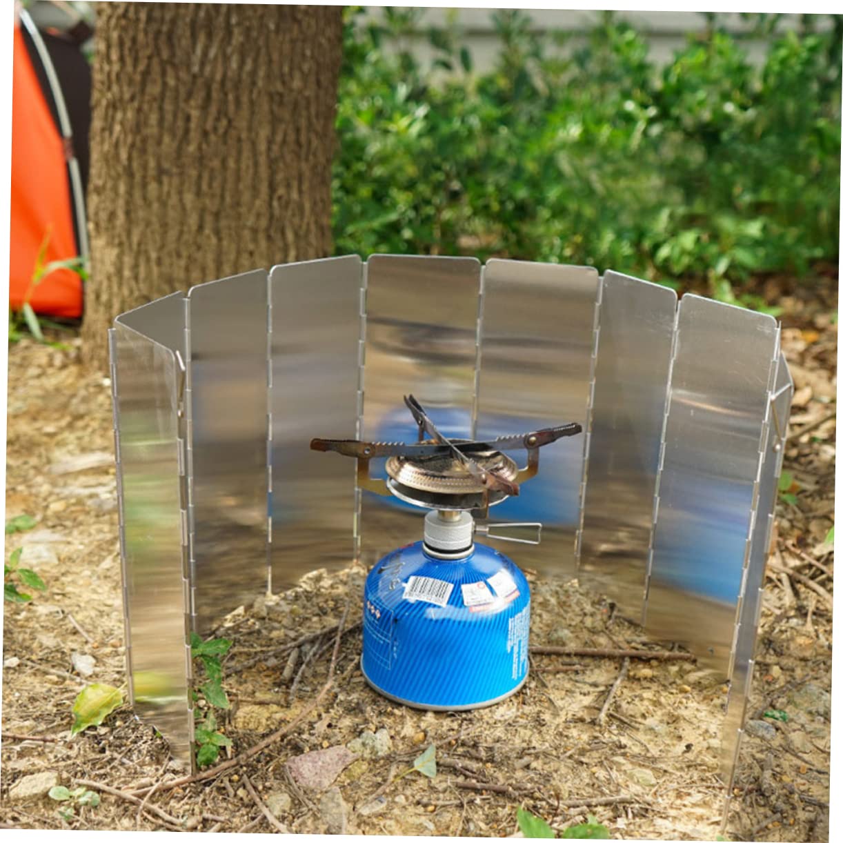 Garneck Faltbarer Windschutz Für Gaskocher - 82cm Camping Windschutz Militärgrün