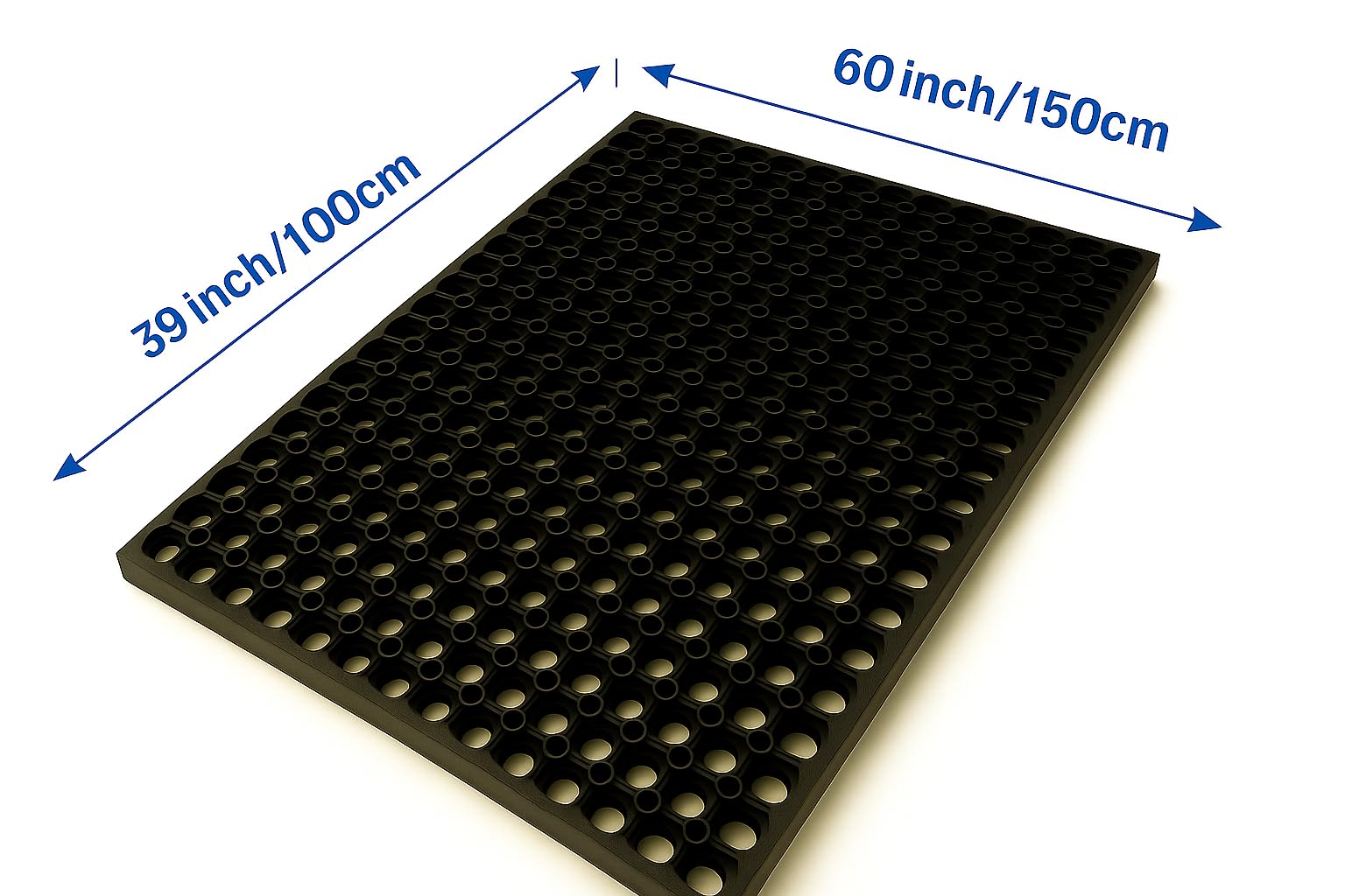 Buildingshop Rubber Hollow Mat – 22mm Thick (Black) (3.3 ft x 5 ft) - Image 2 thumbnail