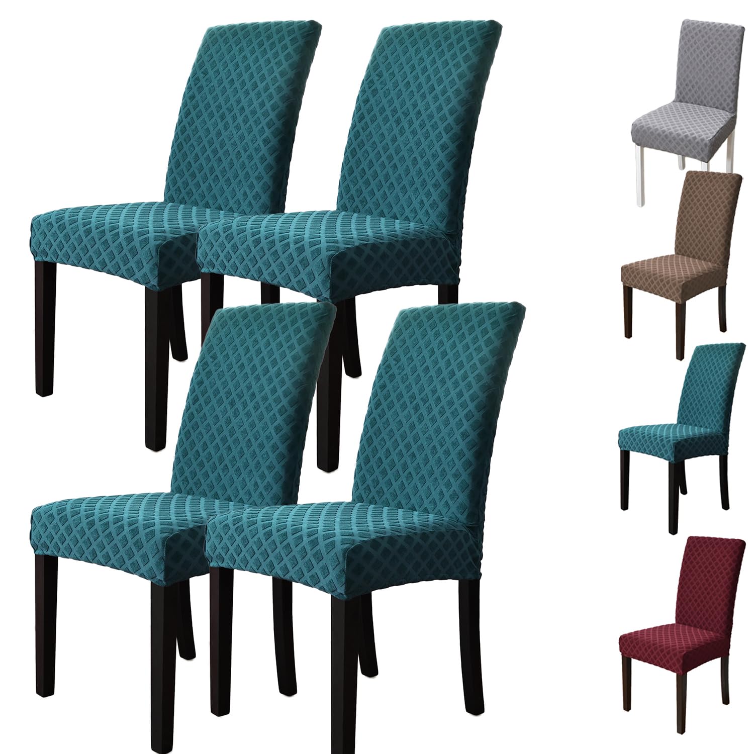Housse de chaise Parson lavable et protectrice jacquard épais