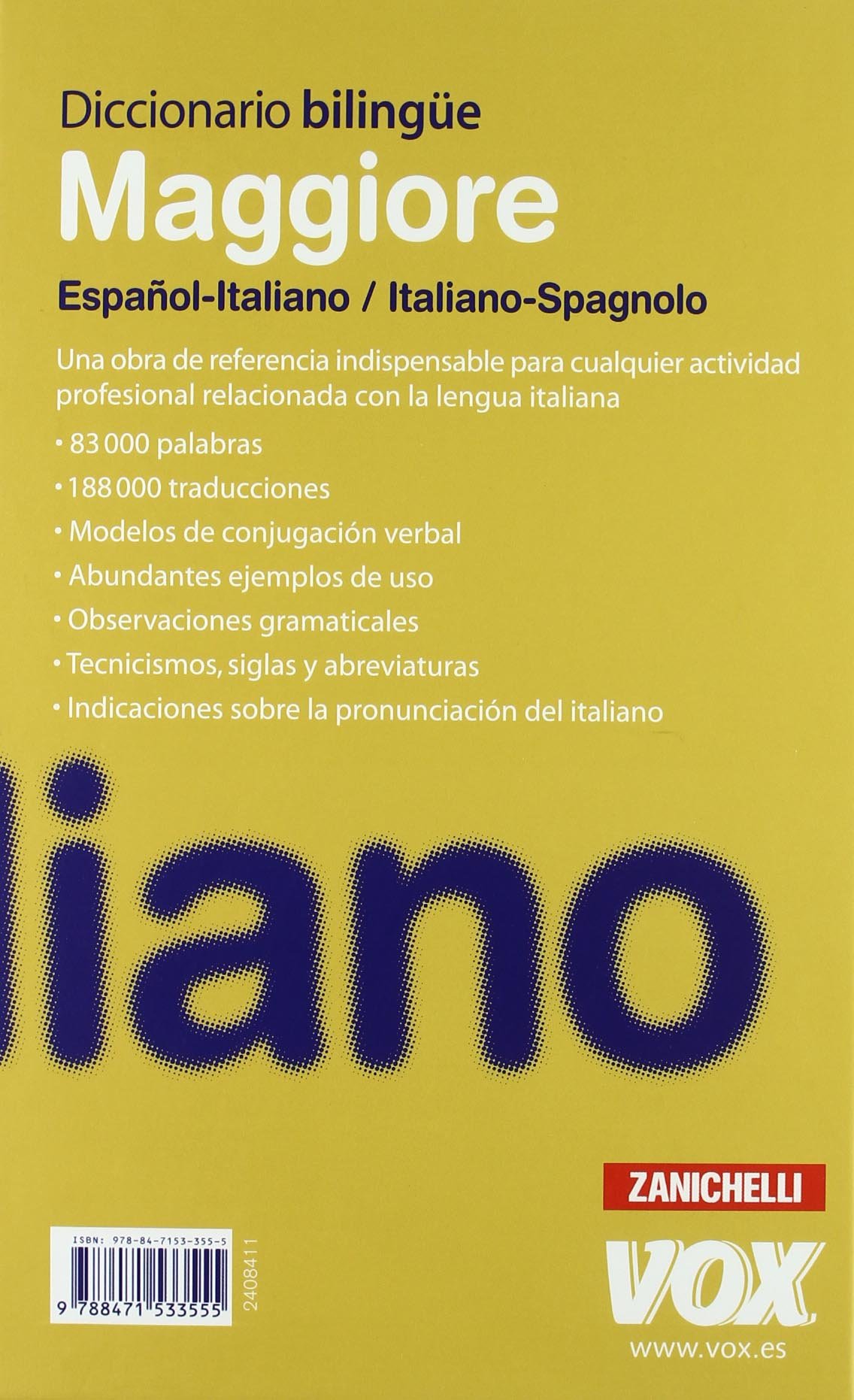 Diccionario Maggiore Español-Italiano Italiano-Spagnolo (Vox - Lengua Italiana - Diccionarios Generales)