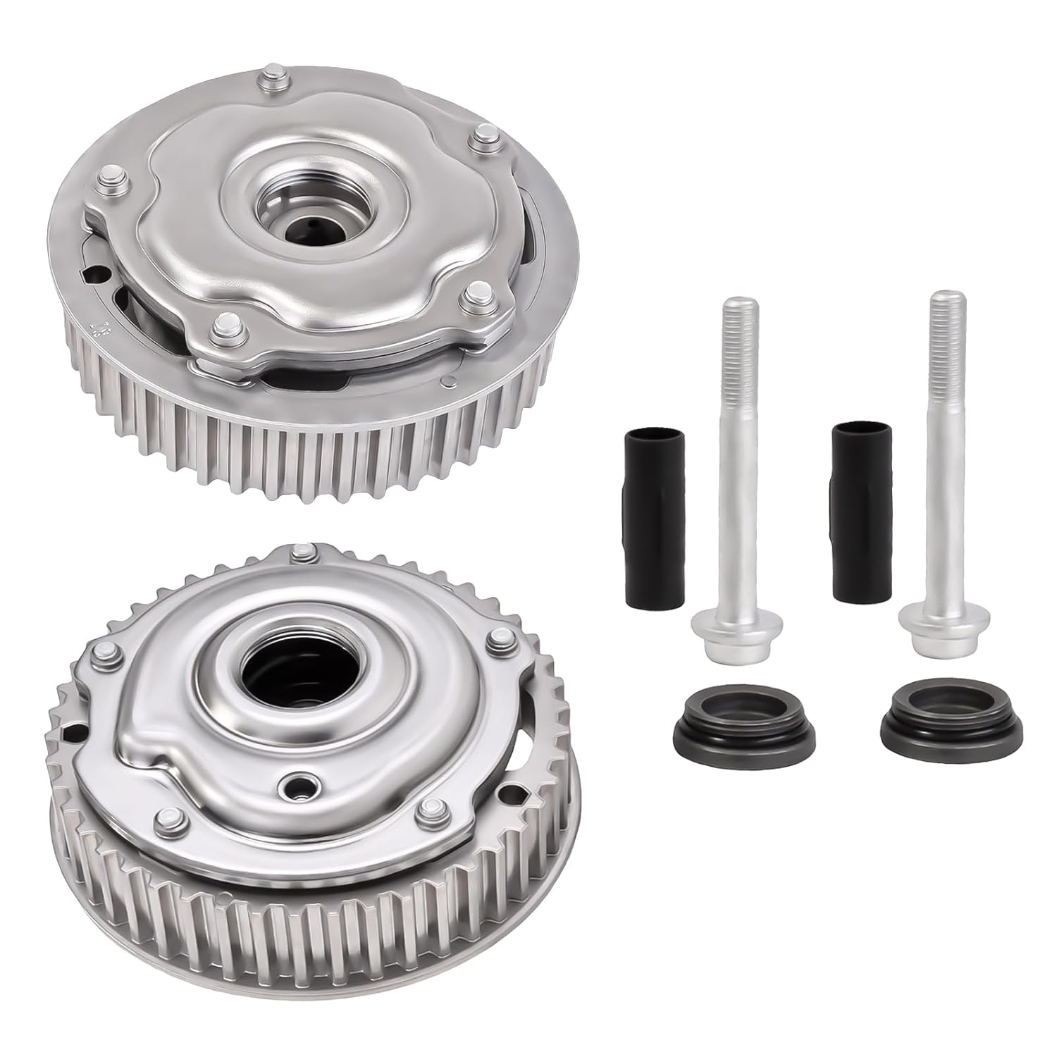Intake & Exhaust Camshaft Sprocket VVT Gear Set w/Bolts for Chevy Cruze Sonic Aveo Trax, Pontiac G3, Replaces 55567048 55568386