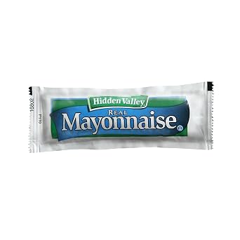 Ventura Foods Hidden Valley Real Mayonnaise Individual Portion Control Packets, 12g Mayo Packets, 8.8 lb Bulk Box, 200 Count
