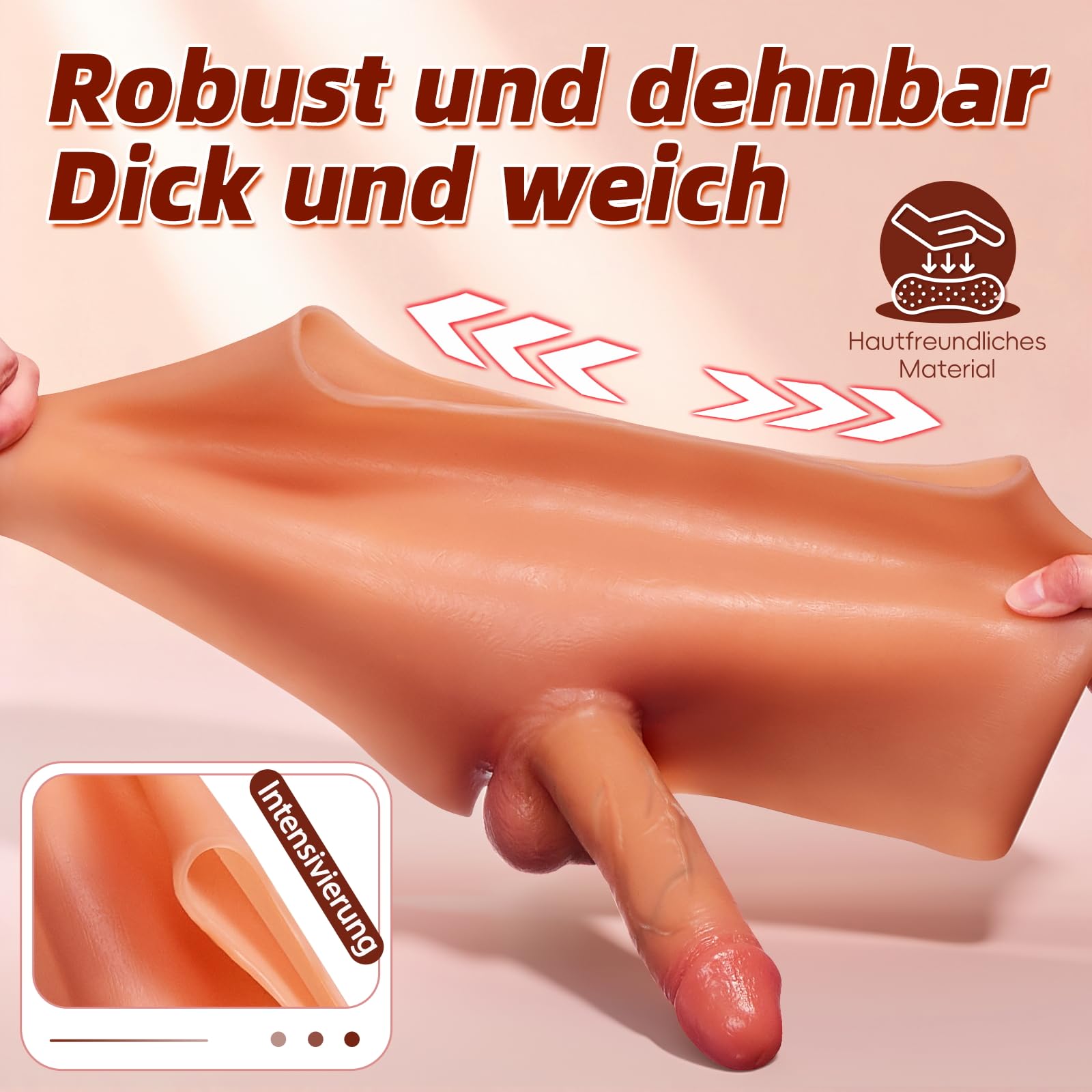 Strap-on Consoladores - Dildo Realista Dildo Anal 18,5cm con Arneses Sexuales de Silicona Altamente Elástica, Juguetes Sexuales para Pareja y Juguetes Eróticos, Pene Realista