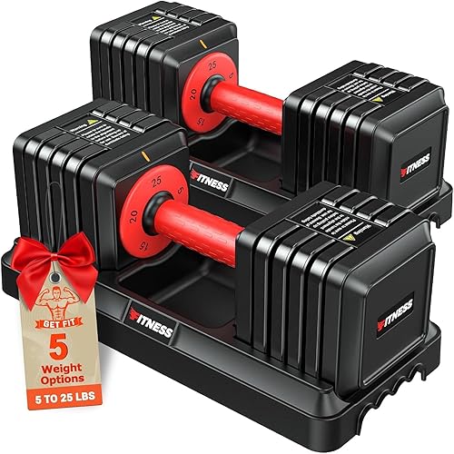 Miniatura 13 de Juego de 2 mancuernas ajustables, 1 juego de mancuernas ajustables para mano, mancuernas 5 en 1/10 en 1 con mango de textura antideslizante, juego