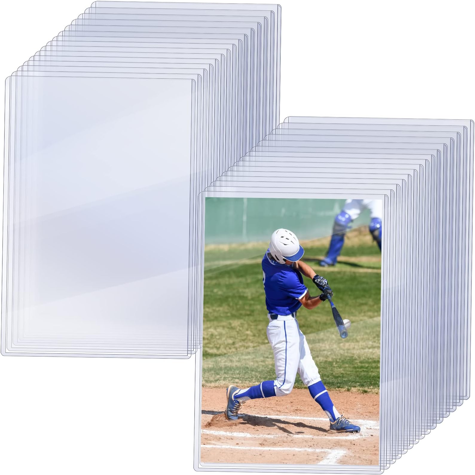 30 Pcs 6 x 9 Inch Hard Plastic Card Sleeves Jumbo Top