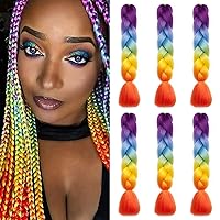 Vista 163 de Benehair 1 paquete de 1 paquete de extensiones de cabello trenzado de 24 pulgadas, extensiones de cabello sintético de alta temperatura, extensiones