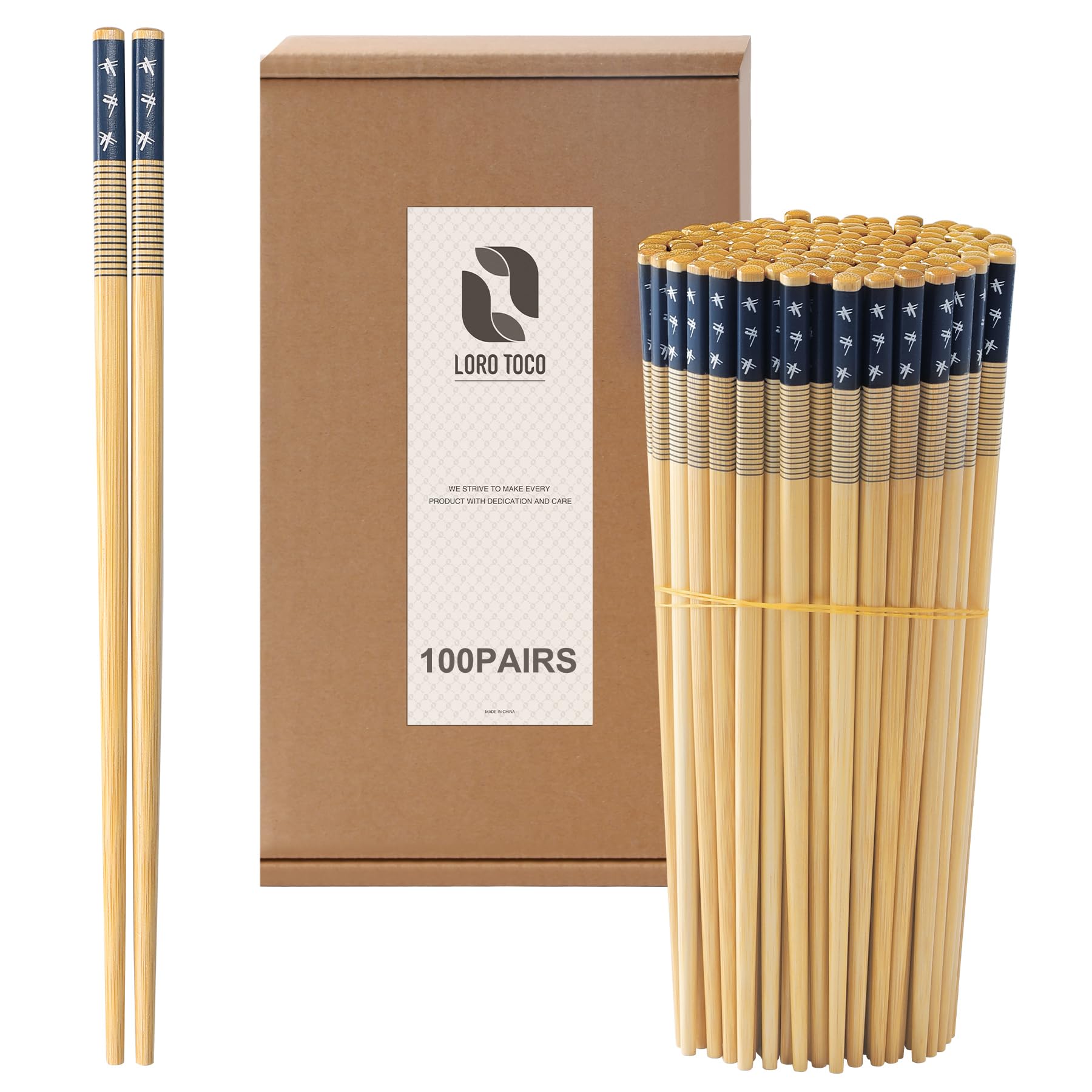 50 Pairs Bamboo Chopsticks Disposable | Separated | Reusable | Bulk Cooking Chop Sticks - (9.45in) — Amazon image 9