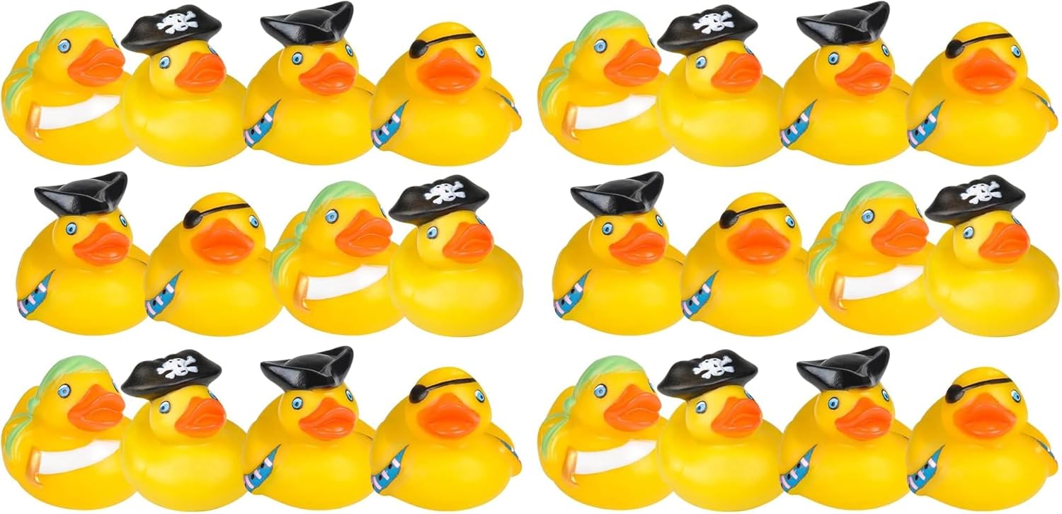 ArtCreativity 12 Pcs Pirate Rubber Ducks - 2 Inch Pirate Ducks for Jeeps, Pirate Party Favors & Decorations, Cute Rubber Ducks Pirate Toys for Bath, Pool, Carnival & Pirate-Themed Parties (Pack of 2)