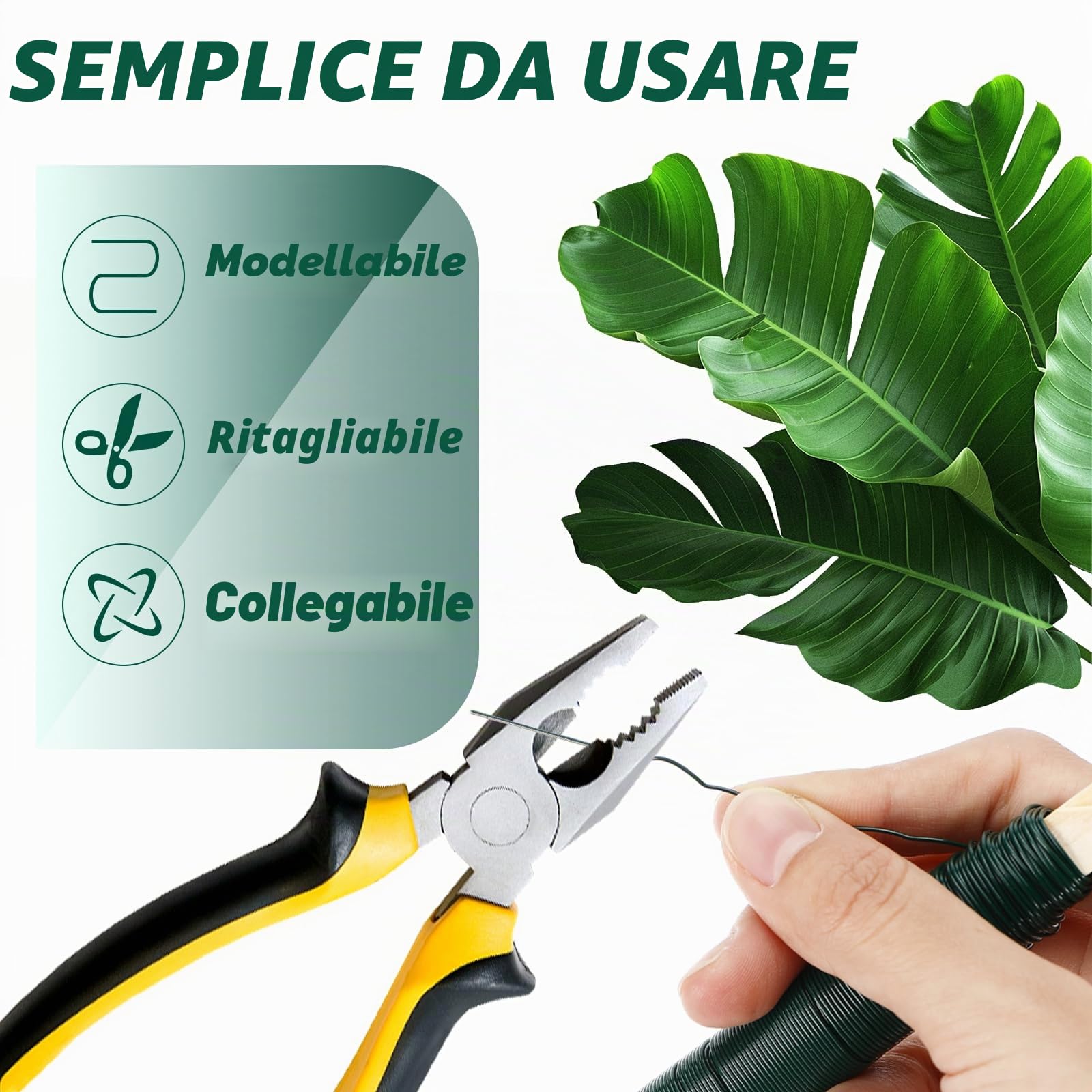 Filo di Ferro Verde per Fiori Set 6 pezzi – 0,70 mm x 35 m Fili per Avvolgere Fiori, Filo Zincato Sottile per Bricolage e Giardinaggio su Rocchetto in Legno, per Fissare Piante, Fiori