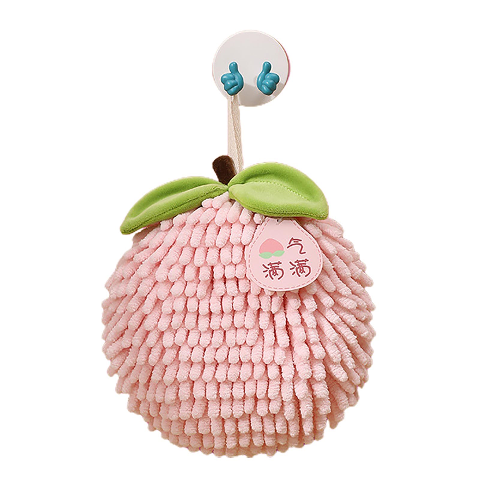 Jazuaiao Chenille Hand Towel Wipe Towel Ball with Hanging Loop Quick Drying Absorbent Microfiber Handball for Kitchen Bathroom Chenille Hand Wipe