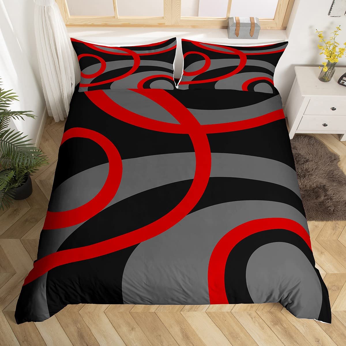 Parure de lit luxueuse et design abstrait tourbillon pour chambre ado