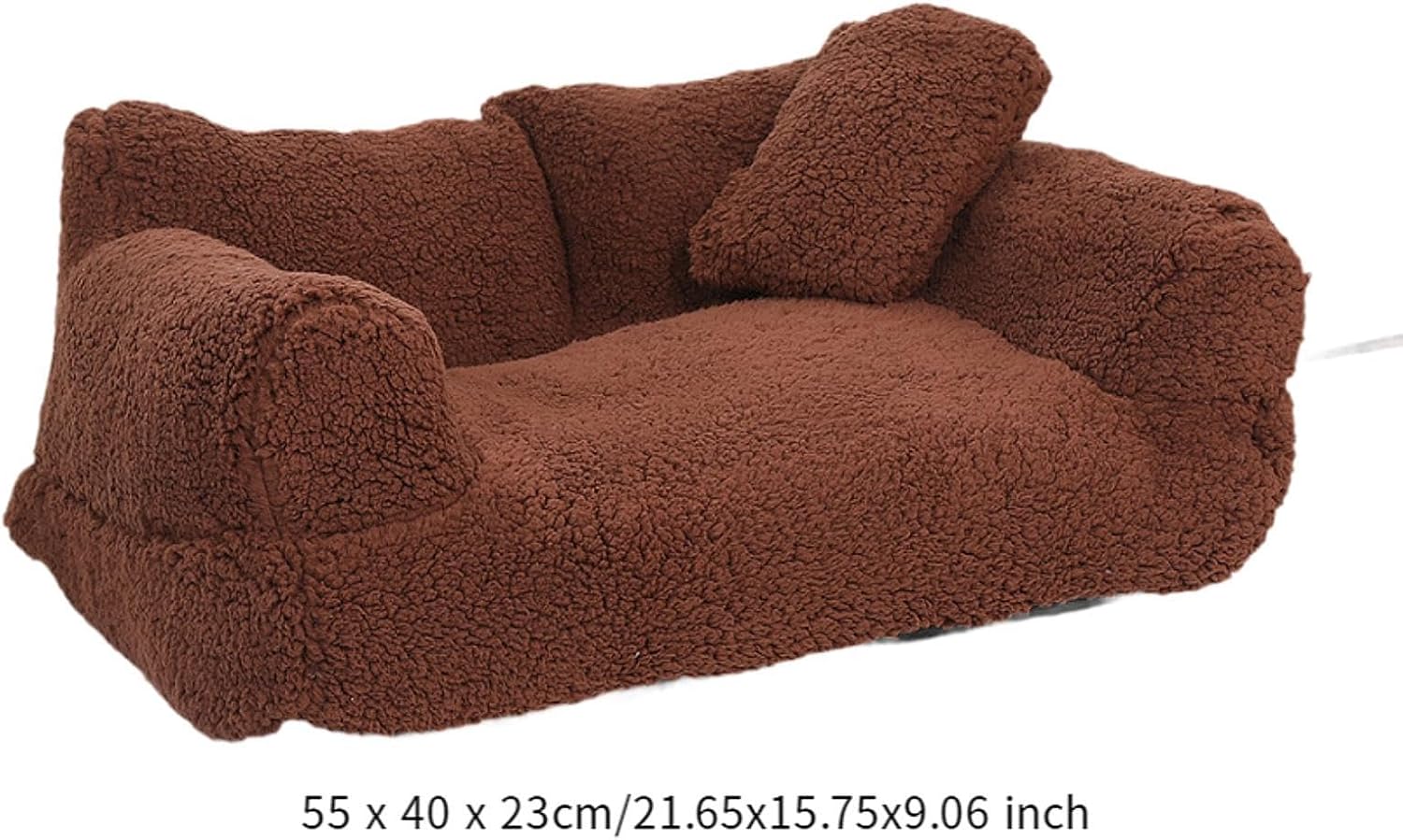 Pet Couch Bed Cat Sofa Soft Anti Slip Bottom Removable Washable Cover Cat Beds for Indoor Cats Plush for Small Dogs Kitty, Brown M
