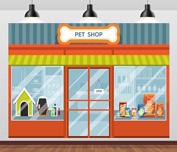 7x5ft Pet Shop Window Backdrop, Upgraded Polyester, Colorful, Washable, Customizable, Party, Festival, Birthday, Wall Decor, Banner