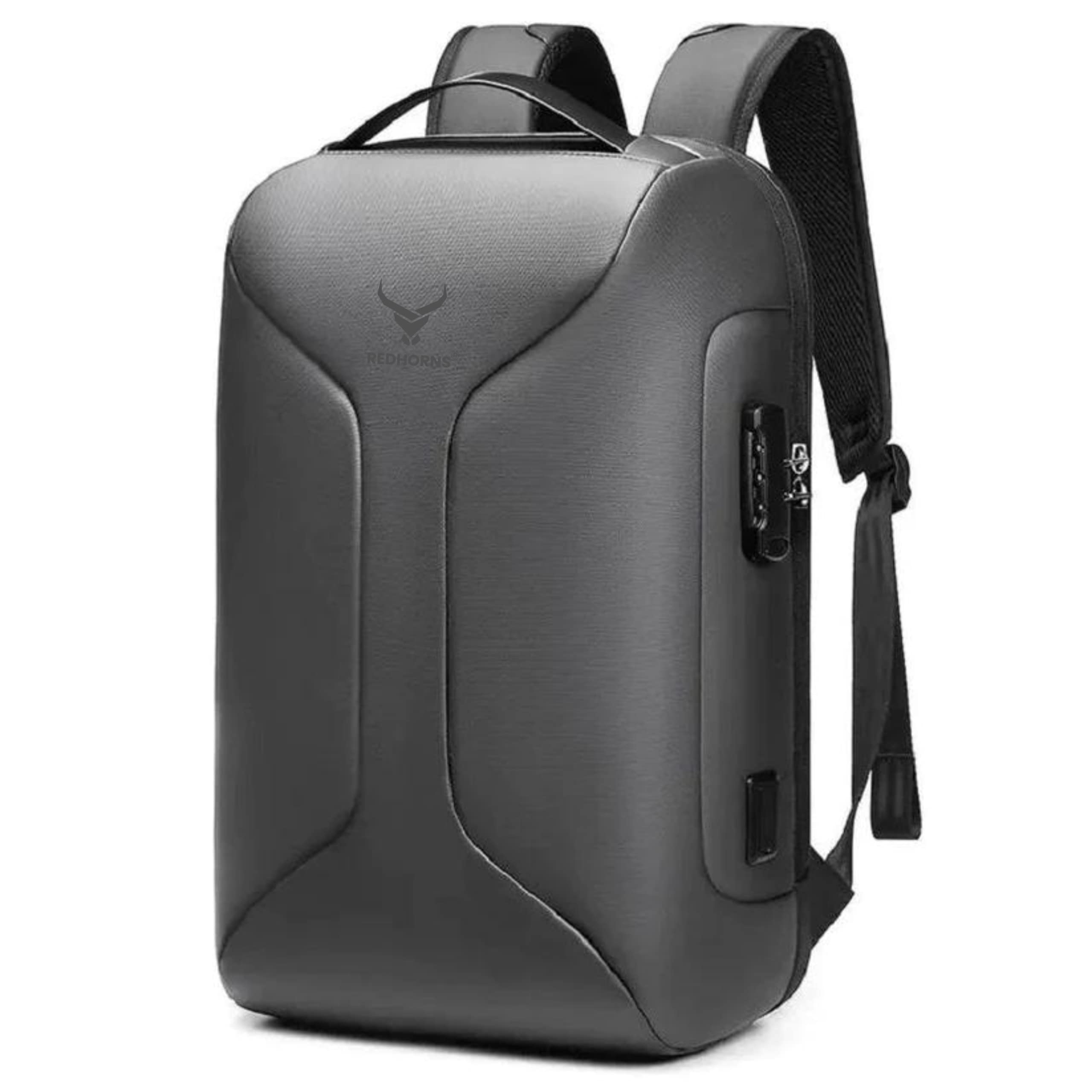 REDHORNS Waterproof 15.6-Inch Laptop Backpack for Men and Women with USB Charging Port, Unisex Anti-Theft Travel Laptop Bag, Password Number TSA Lock (Black) (B0C65WVSCD) Amazon Price History, Amazon Price Tracker