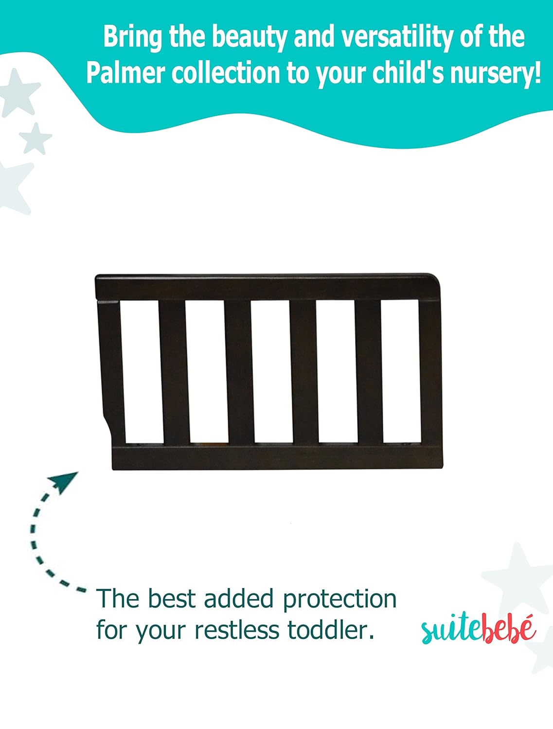 Suite Bebe Palmer Toddler Guard Rail, Espresso