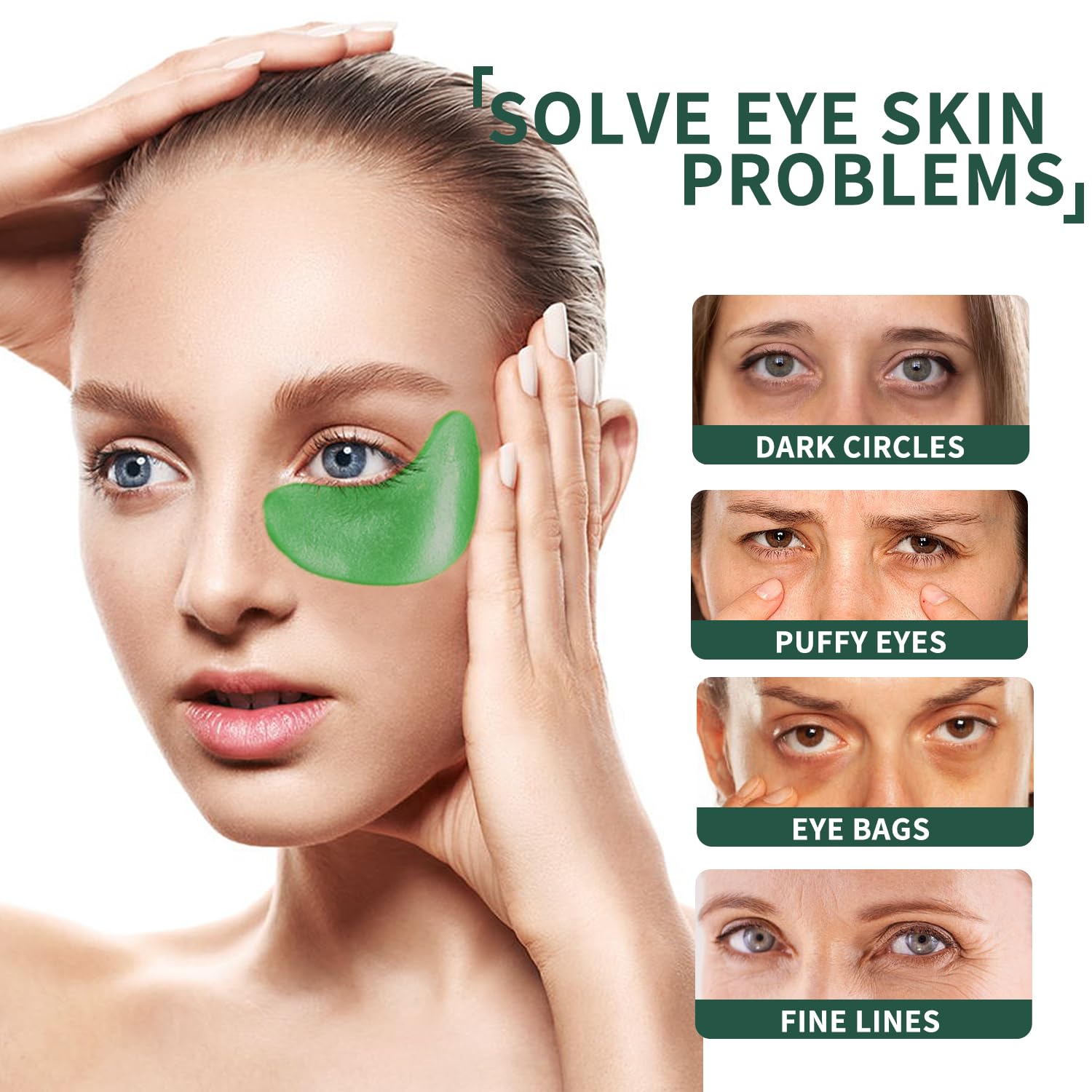 Seaweed Under Eye Patches 60 PCS Skin Tightening eye mask,Collagen Skin Care Products,Eye Patches for Puffy Eyes dark circles,Wrinkles and puffiness,Revitalises and Refreshes Your 1
