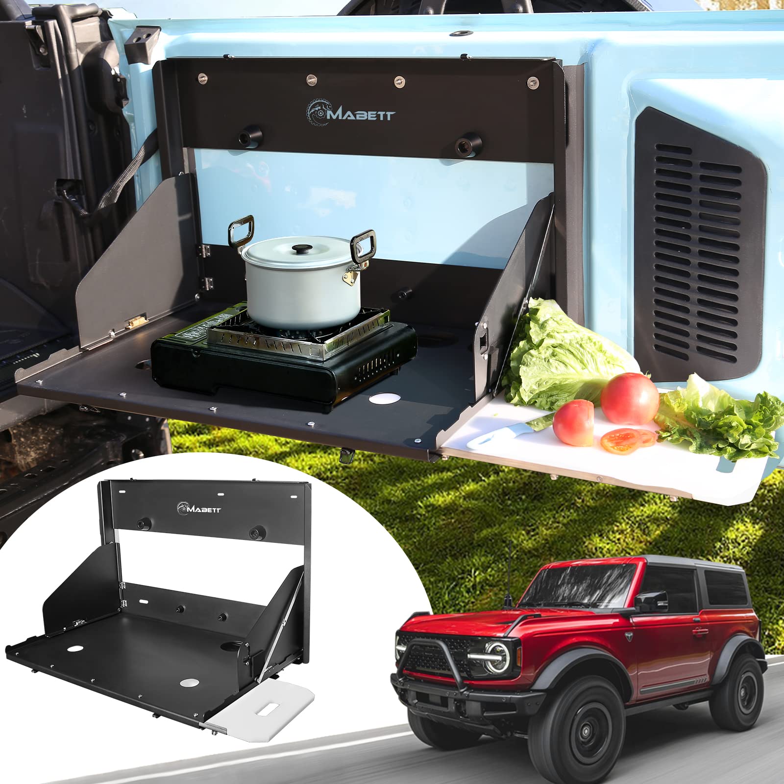 Photo 1 of Mabett Rear Door Tailgate Table with Cutting Board for Ford Bronco Accessories 