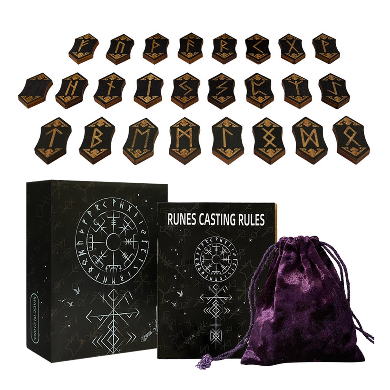 Tarot Cards - Estuche para tarjetas con símbolo de Magicals, 24 tarjetas grabadas para perspicacia y diversión