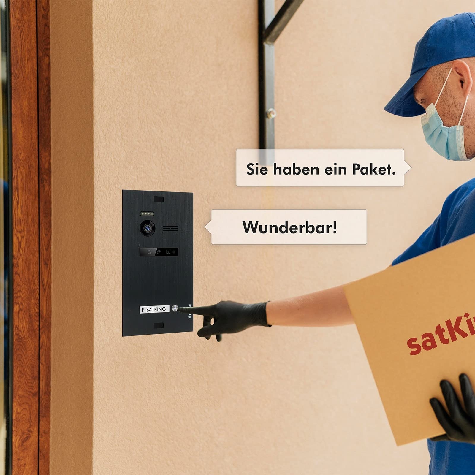 Nonic Balter EVO 1 Familienhaus Video Türsprechanlage für Haustür mit Kamera und Klingel, Gegensprechanlage mit Türklingel kabelgebunden und 2X 4.3 Mini Monitor Türöffner Sprechanlage Set