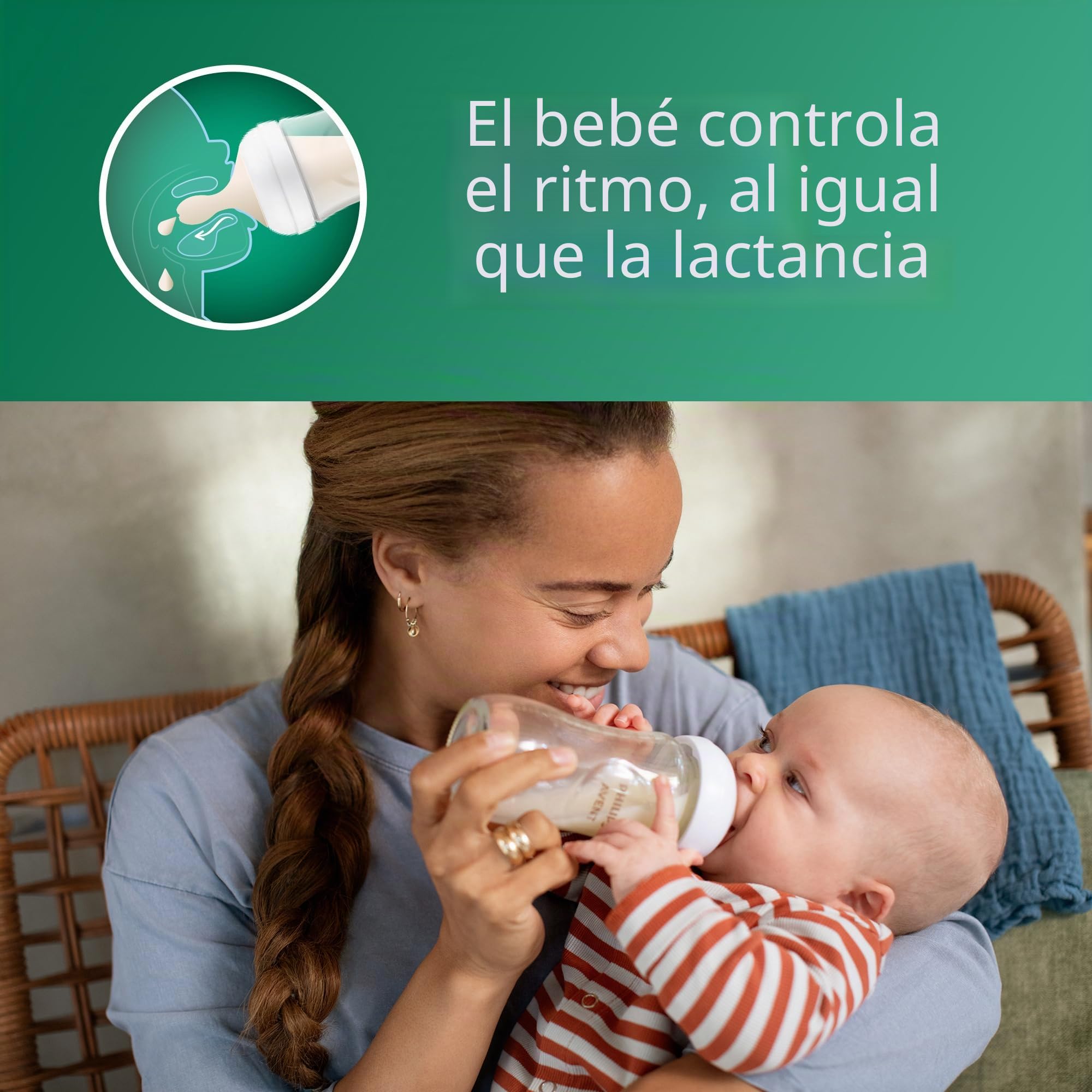 Philips Avent SCY913/04 - Juego de 4 biberones con tetina natural (cristal, 227 ml)