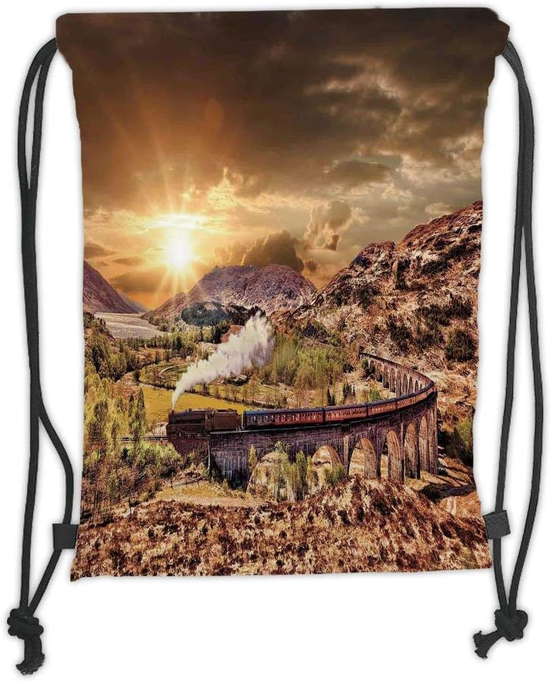 WTZYXS Drawstring Sack Backpacks Bags,Ocean,Small Boat Being Captured by a Large Wave Seastorm Tsunami Marine Aquatic Theme,Dark Blue White Soft Satinring Closur,5 Liter Capacity.