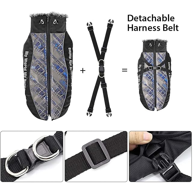 Foto 5 de 8 de PETCUTE Abrigo Invierno Perro, Abrigo Impermeable para Perros Resistente al Viento