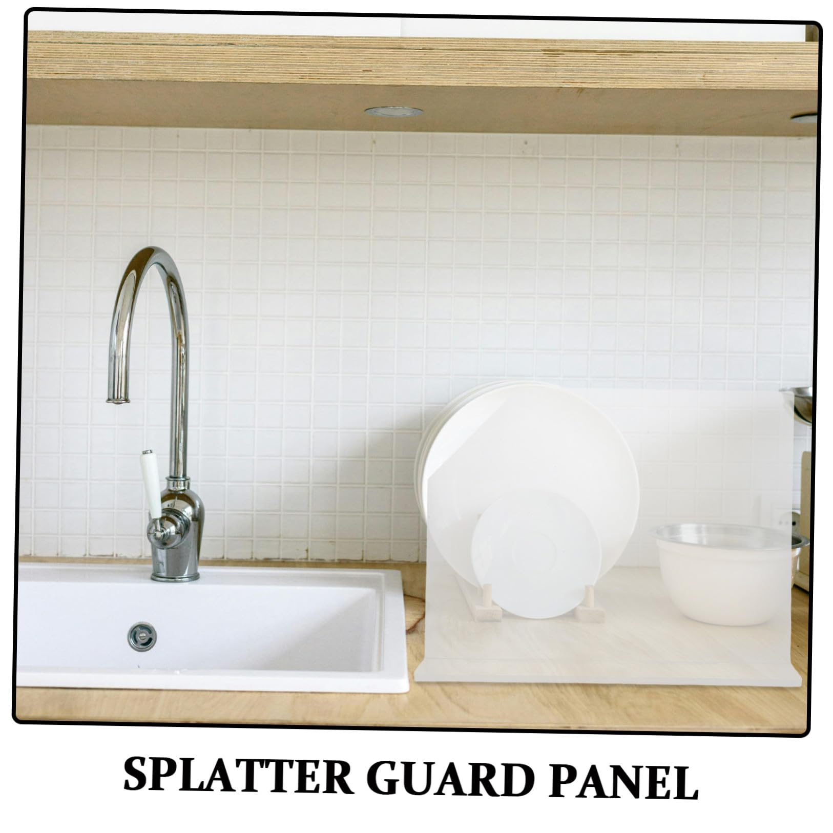 Paraschizzi per Lavello in Acrilico Trasparente Resistente all Acqua Protezione per Cucina e Bagno Facile da Pulire e Installare