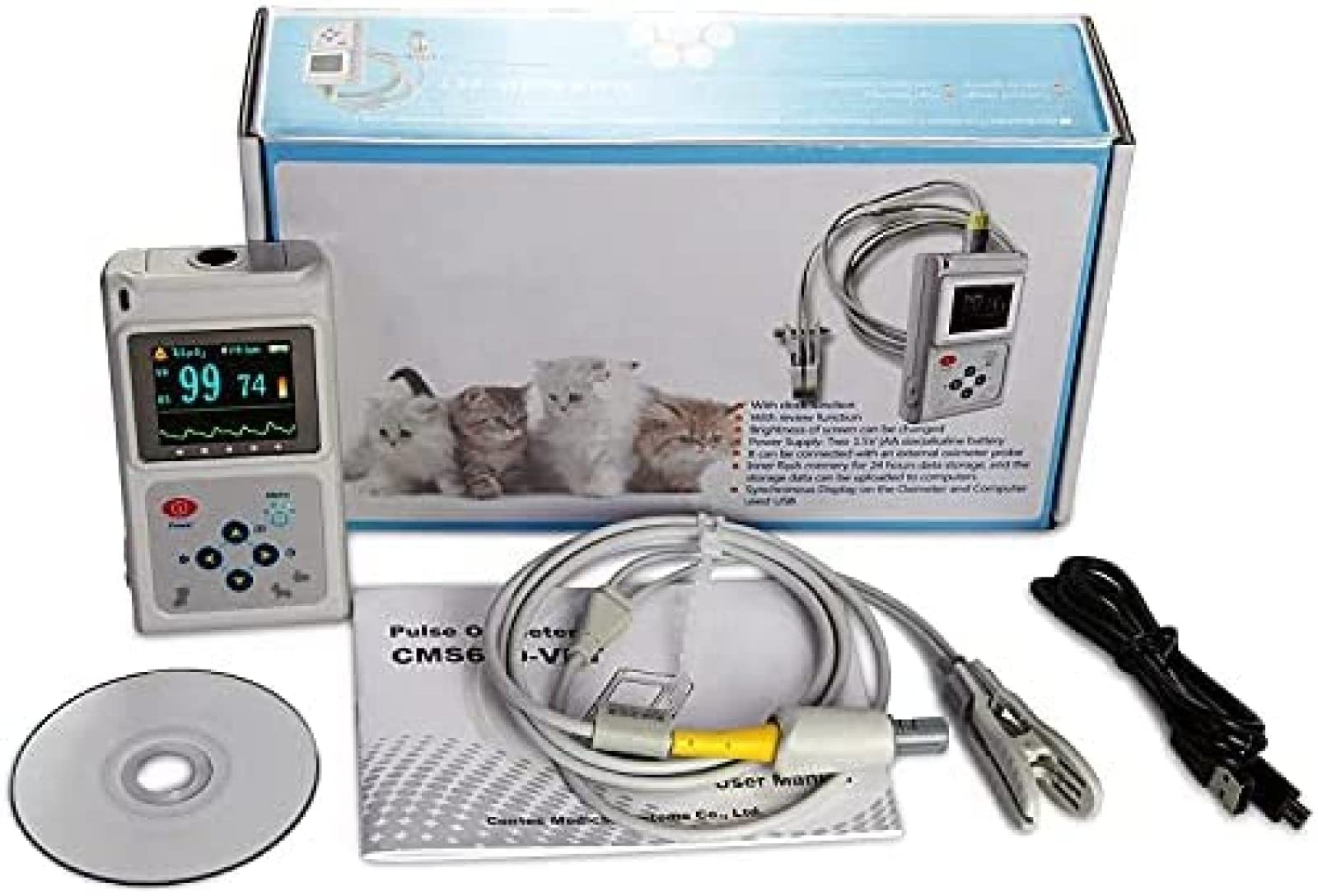 Amazon.co.jp: 獣医用パルスオキシメーター、ハンドヘルド脈拍数