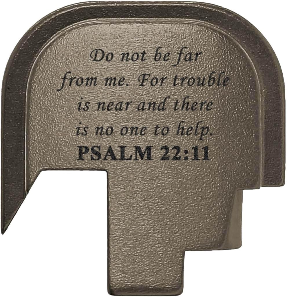 Slide Cover Back Plate for Smith & Wesson M&P Shield, M2.0, Shield Plus 9mm .40 S&W, Blue Anodized Aluminum w/Black Laser Engraved Spiritual Image - Choose Image & Plate Color