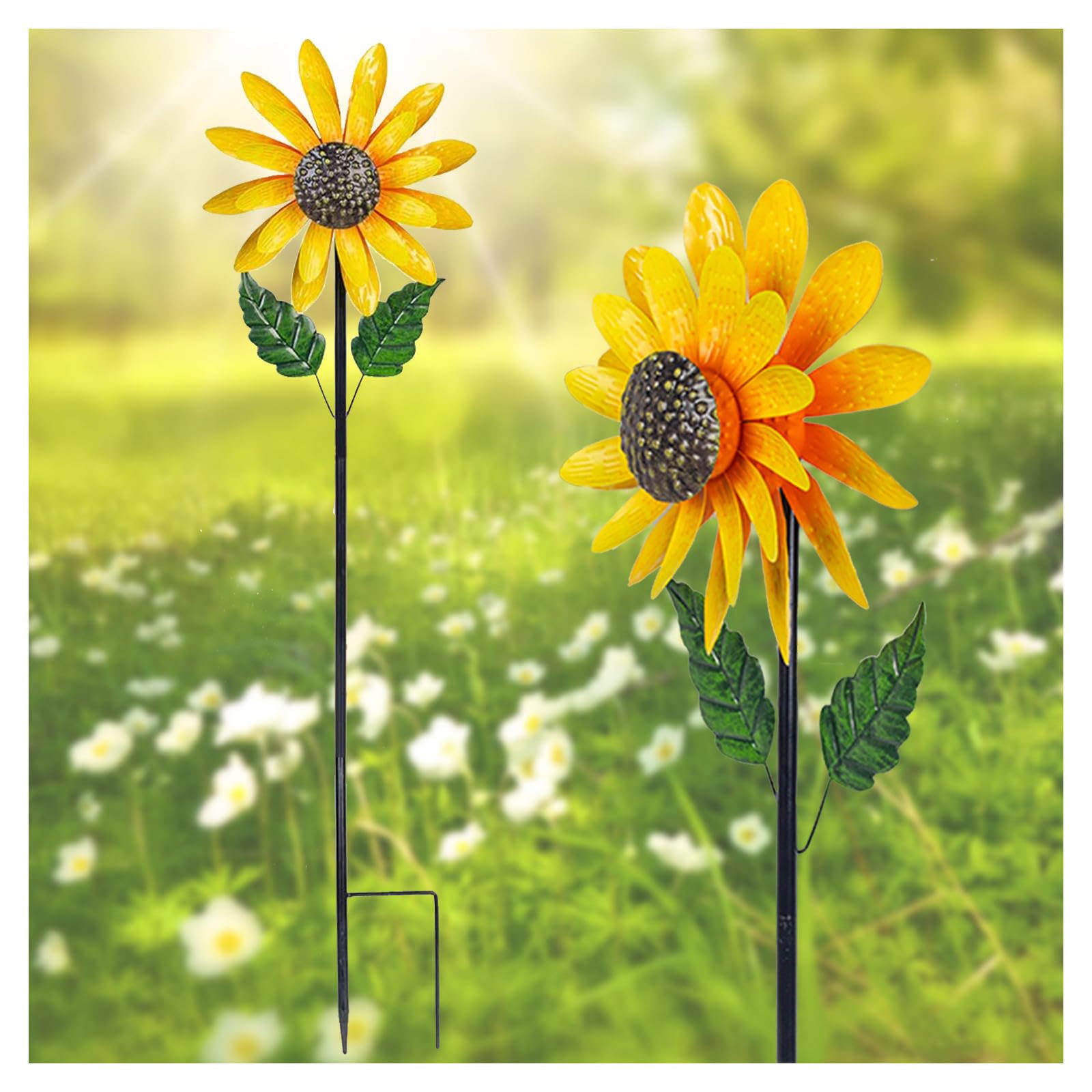 Sonnenblumen Windmühle, Deko Sonnenblume Windmühle Sonnenblume Rasen Windräder, Landschaft Terrasse, Rasens Oder Gartens Verbessern Und Die