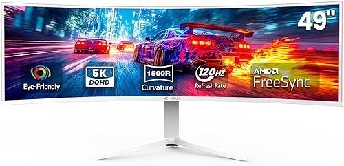 Vista 9 de CRUA Monitor curvo para juegos de 24 pulgadas, monitor de computadora de 165 Hz/200 Hz, FHD 1920 x 1080, 120% sRGB, AMD FreeSync, filtro de luz