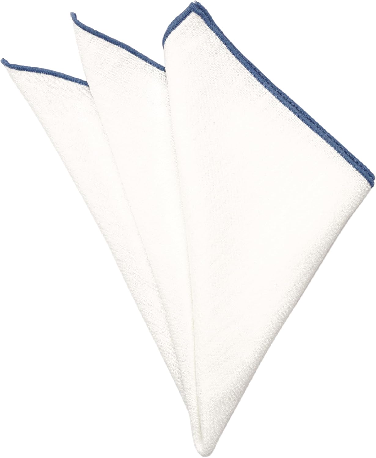 BELLUNO Ivory Color Pocket Square with Colored Trim Embroidered - Image 3