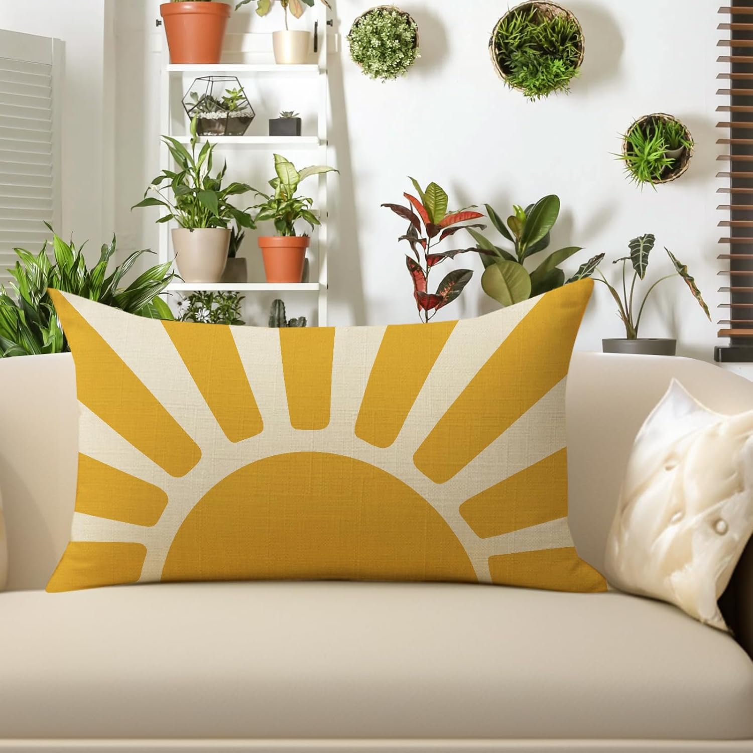 Boho Sun Sunshine Lumbar Decorative Throw Pillow Cover 12 x 20 image 4