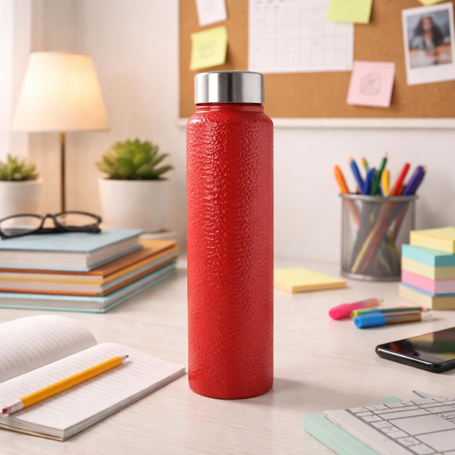Oblivion Water Bottle 1 Ltr – Red Stainless Steel Classic BPA Free Leakproof Bottle for Hot & Cold Drinks with Carry Strap – Rust Resistant Bottle for Office, Travel, Gym & Outdoor Sports (Pack of 1)