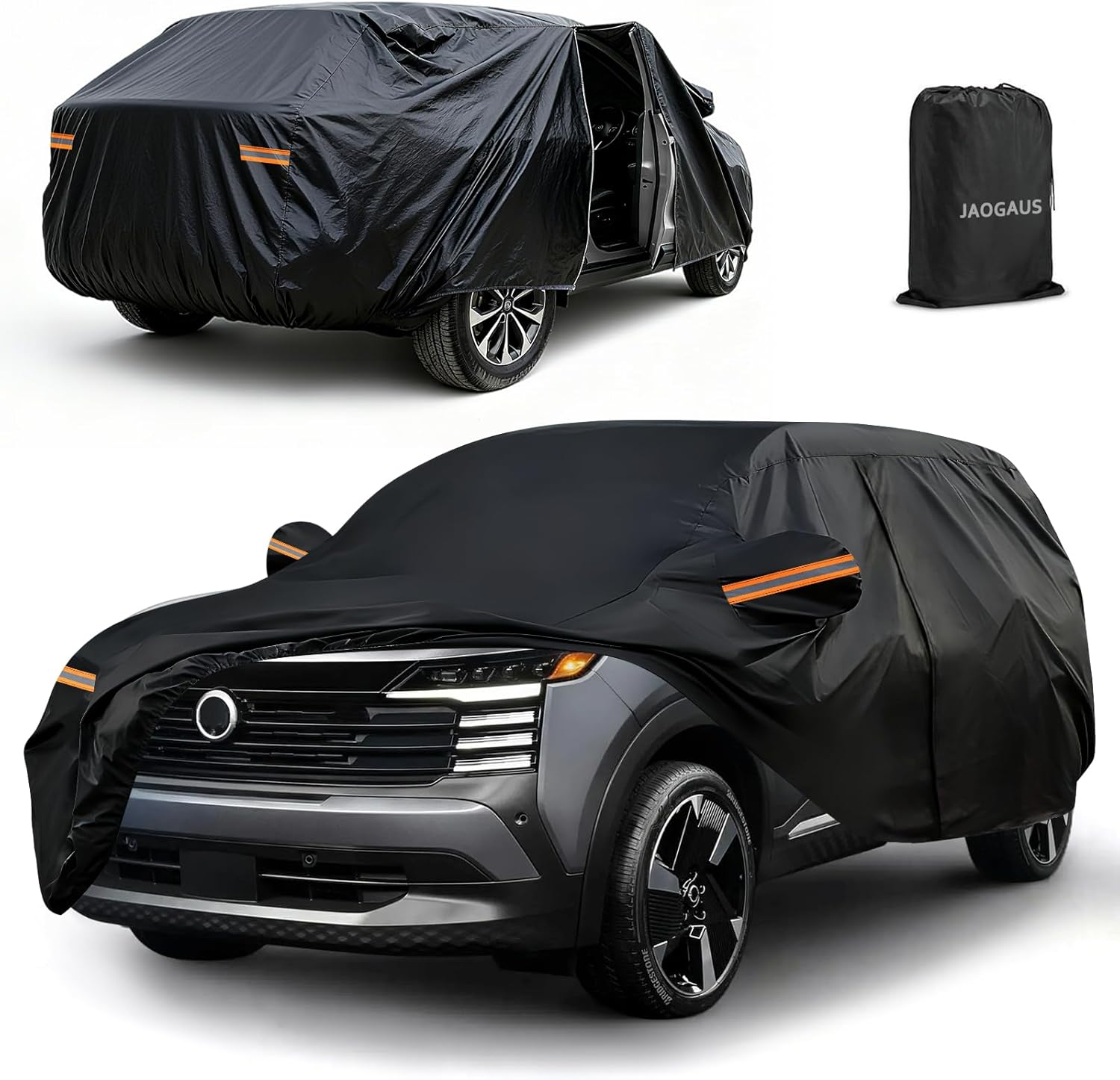 JAOGAUS Custom Fit Car Cover for 2014-2025 Nissan Kicks - 10-Layer All-Weather SUV Protection with Zipper Door, Windproof Straps & Reflective Strips