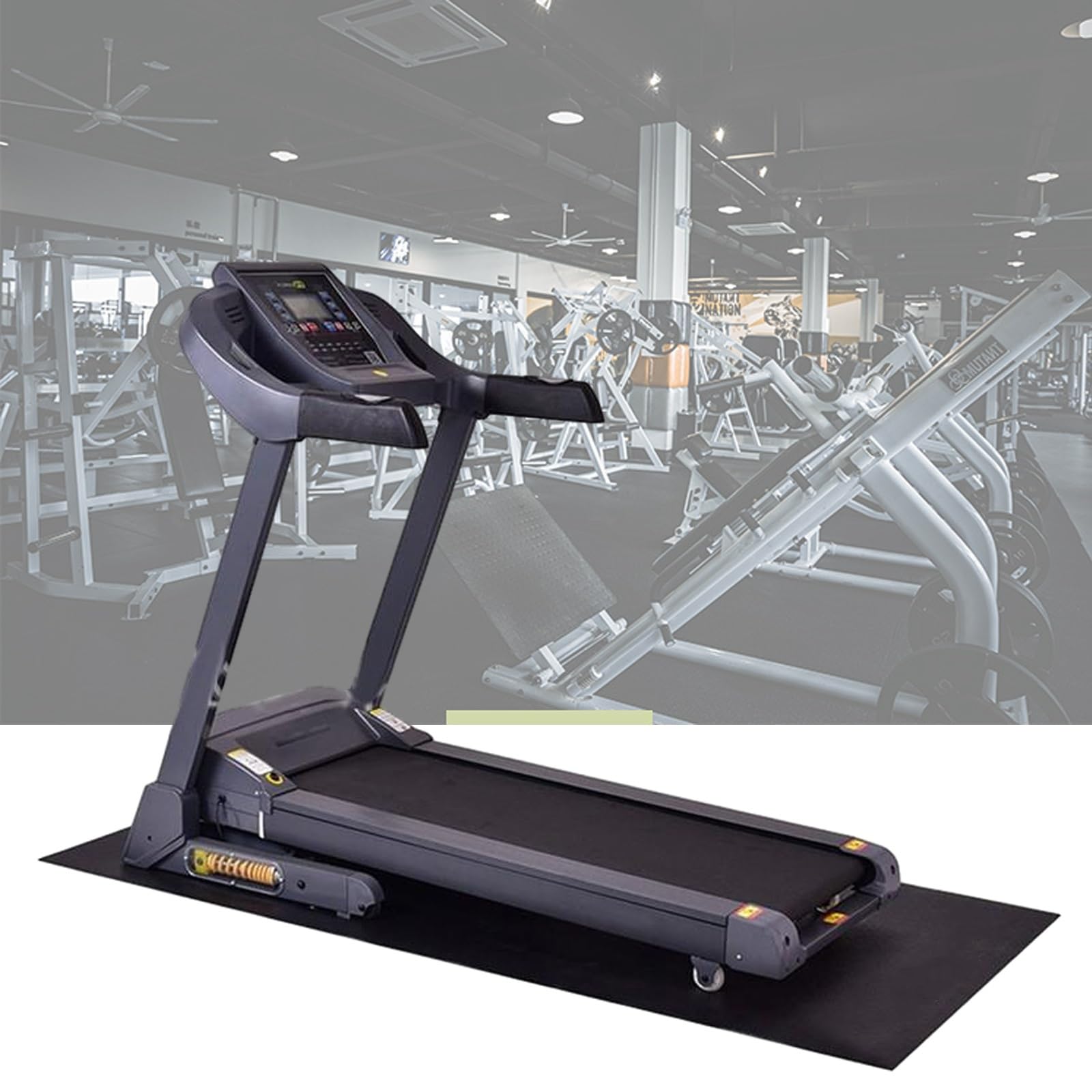HJXGQJM Tappetini Attrezzi Fitness，Tappetino per Tapis Roulant in Gomma NBR，Tappetino Antiscivolo Antiurto Protezione del Pavimento Tappetino per Tapis Roulant, Ciclette, Rowers(150x75cm)