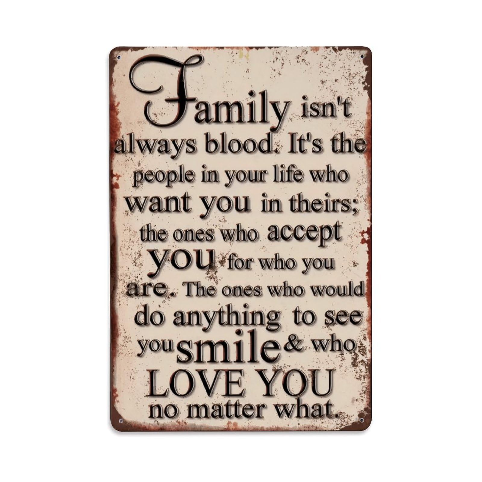 Family Love Quote Vintage Wall Sign Vintage Aluminium Metal Sign, Retro Wall Decor for Home, Bar, Garage & Farmhouse 30x20cm