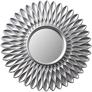Comprar drburpily Espejo pequeño, espejo decorativo de pared para dormitorio, muebles elegantes, embellecedores, espejos decorativos, espejos para habitación, Plata en forma de flor, 25cm